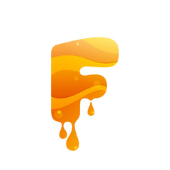 F letter logo. Honey style.
