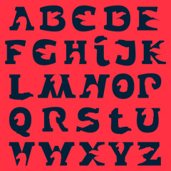 Alphabet letters with eagle negative space.