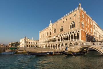 Doge's Palace and Gondola in Venice