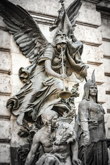 Statues in Budapest on castle hill.