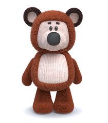 3d brown bear toy