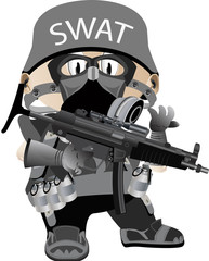 Naklejka premium vector kid swat