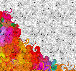 Vector abstract seamless fantasy pattern hand drawn ornaments