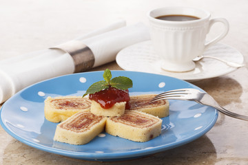 Bolo de rolo (swiss roll, roll cake) Brazilian dessert