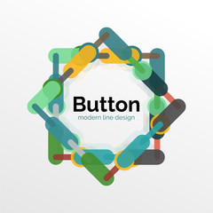 Thin line design geometric button, flat illustration