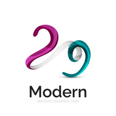 Ribbon swirl business logo