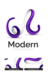 Obraz premium Ribbon swirl business logo