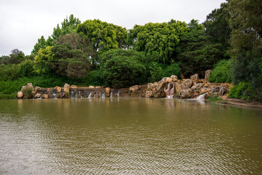 A small scenic pond with watefalls and rocks near Joondalup HBF