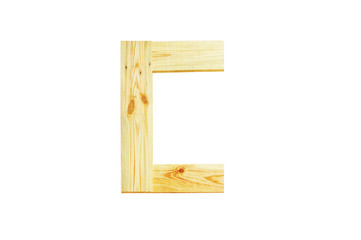 C, One letter of wooden alphabet isolated on white