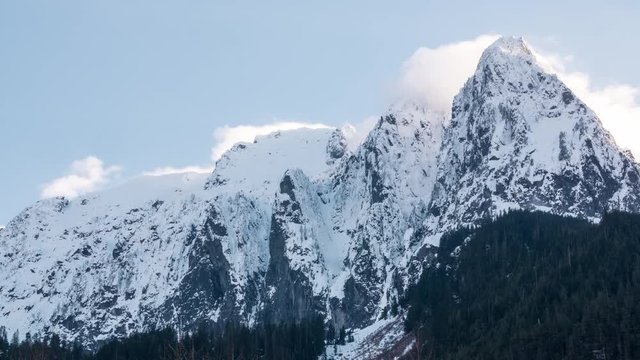 Time-Lapse of the Massive Mountain Cliffs on Mt Index in The Pacific Northwest