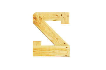 S, One letter of wooden alphabet isolated on white