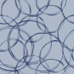 Seamless abstract circles pattern in blue colors