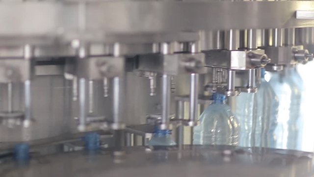 The production line of mineral water and carbonated drinks