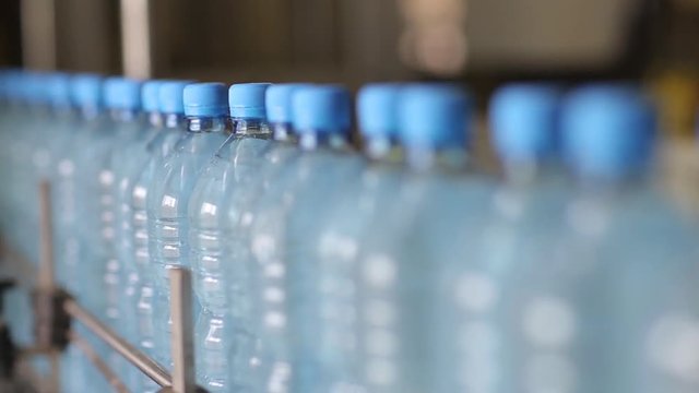 The production line of mineral water and carbonated drinks