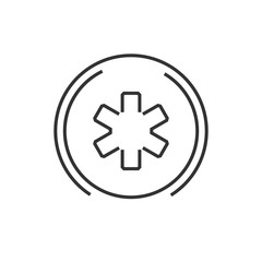  line icon  ambulance symbols on Circle label