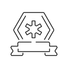  line icon  ambulance symbols on Hexagon label design