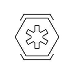  line icon  ambulance symbols on Hexagon label