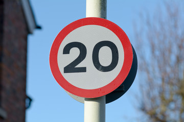 20 mph speed limit sign