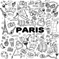 Paris line art design vector illustration