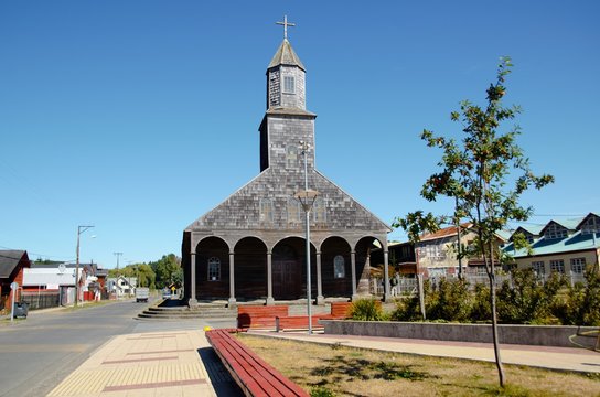 A world heritage site in Achao in Chilo&eacute; an old wooden church