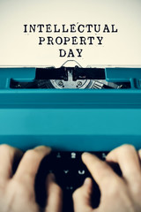 text intellectual property day typewritten