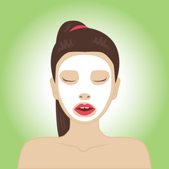 Beautiful woman with facial mask