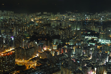 Fototapeta na wymiar View of Skyscrapers in Hong Kong