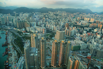 Fototapeta premium View of Skyscrapers in Hong Kong island