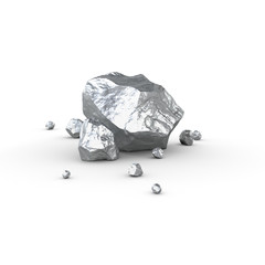 Aluminium, mineral raw materials isolated illustration