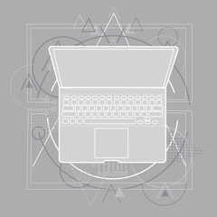 Modern Laptop Computer Abstract Triangular
