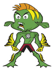 cartoon fish boy