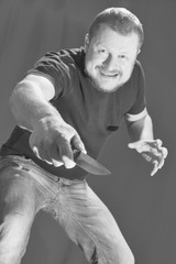 Emotional portrait of agressive bully