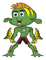 cartoon fish boy