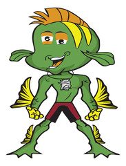 cartoon fish boy