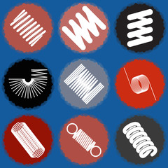 monochrome icon set with Springs