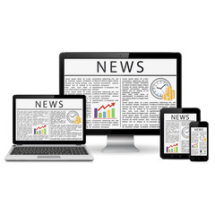 News pages on mobile device