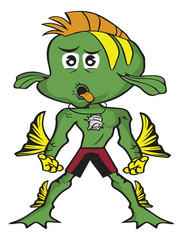 cartoon fish boy