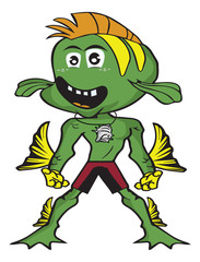 cartoon fish boy