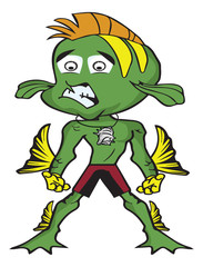 cartoon fish boy