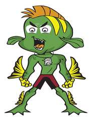cartoon fish boy