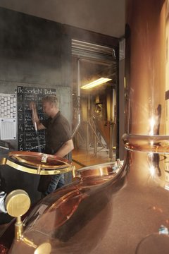 Man working at brewery