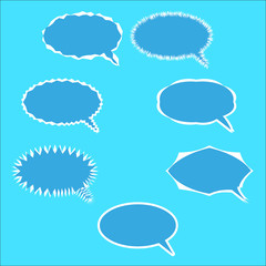 clouds of thoughts on a blue background