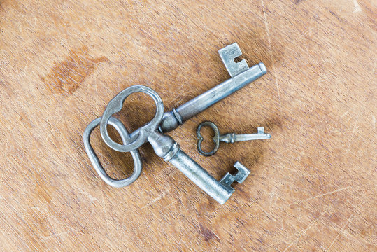 Vintage keys in old retro style