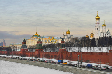 Fototapeta premium Mroźny zimowy poranek w Moskwie