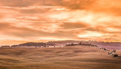 Amazing sunrise in Tuscany
