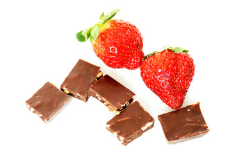 Chocolate and strawberries