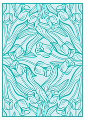 Elegant vector background with contour tulips