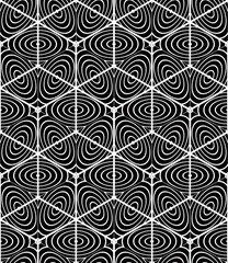 Illusive continuous monochrome pattern, decorative abstract back