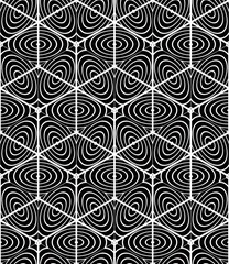 Illusive continuous monochrome pattern, decorative abstract back