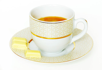 Black coffee with white chocolate